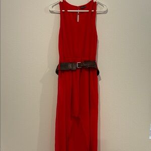 Audrey Ann Vibrant Red High Low Dress